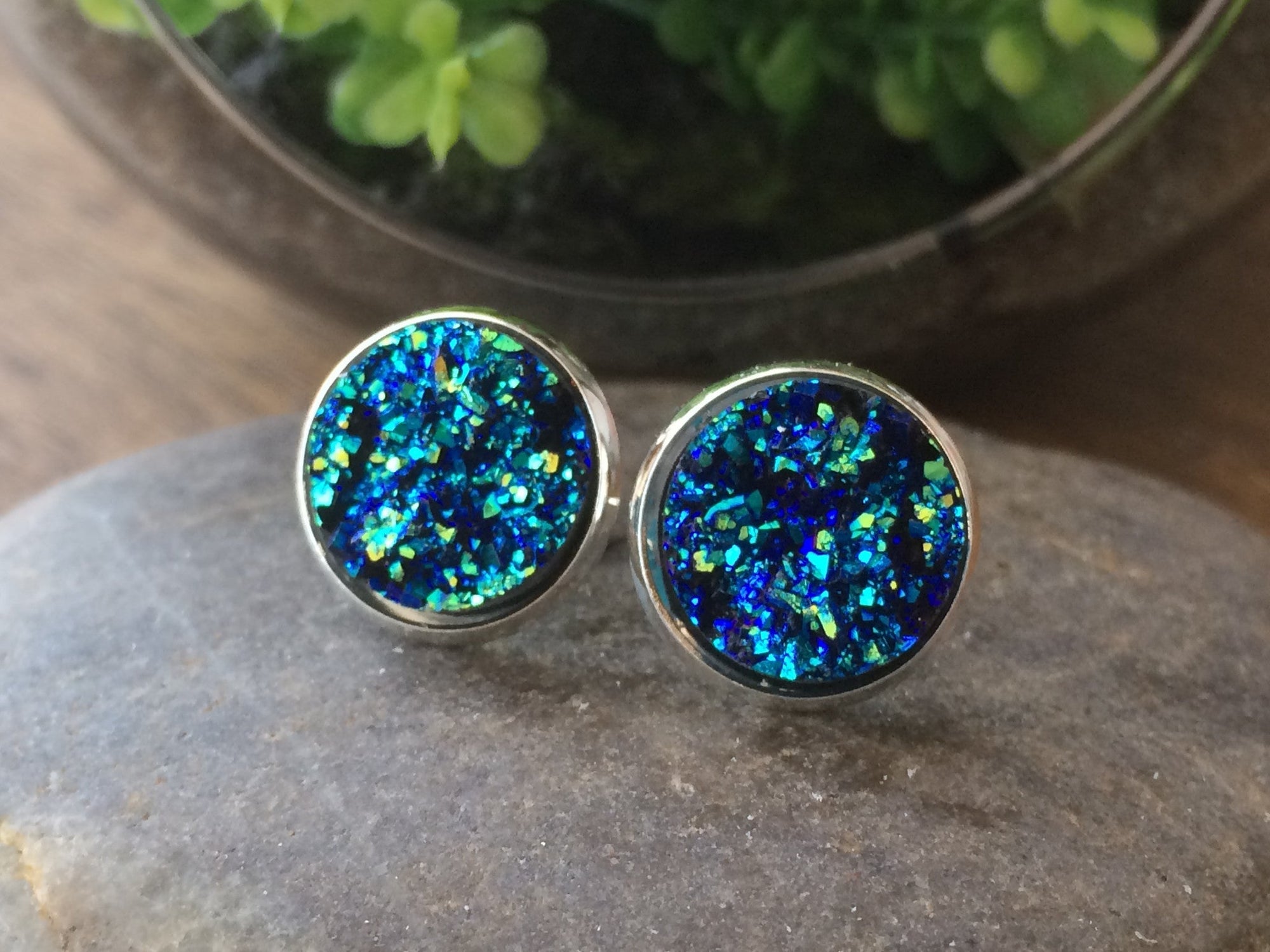 Sparkling Darling Blue Druzy Earrings
