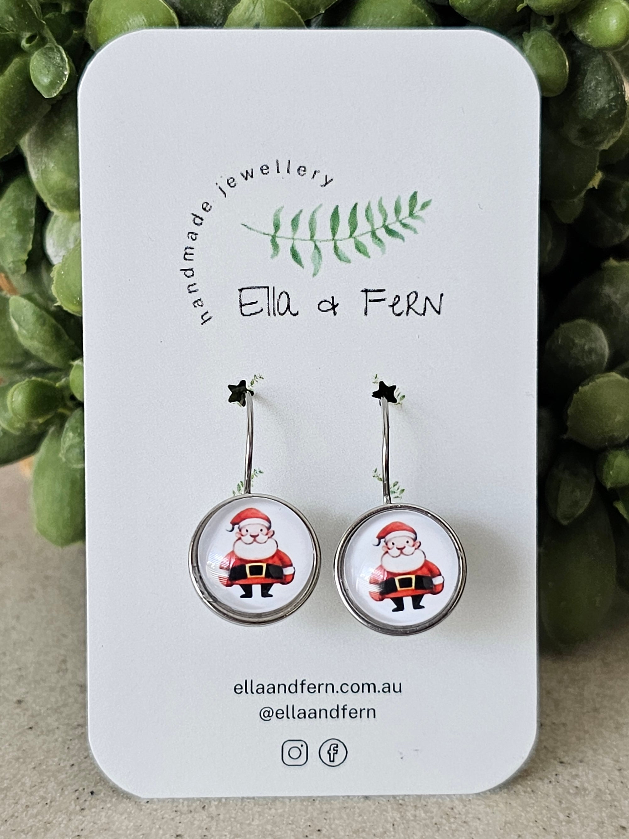 Father Christmas Lever Back Earrings