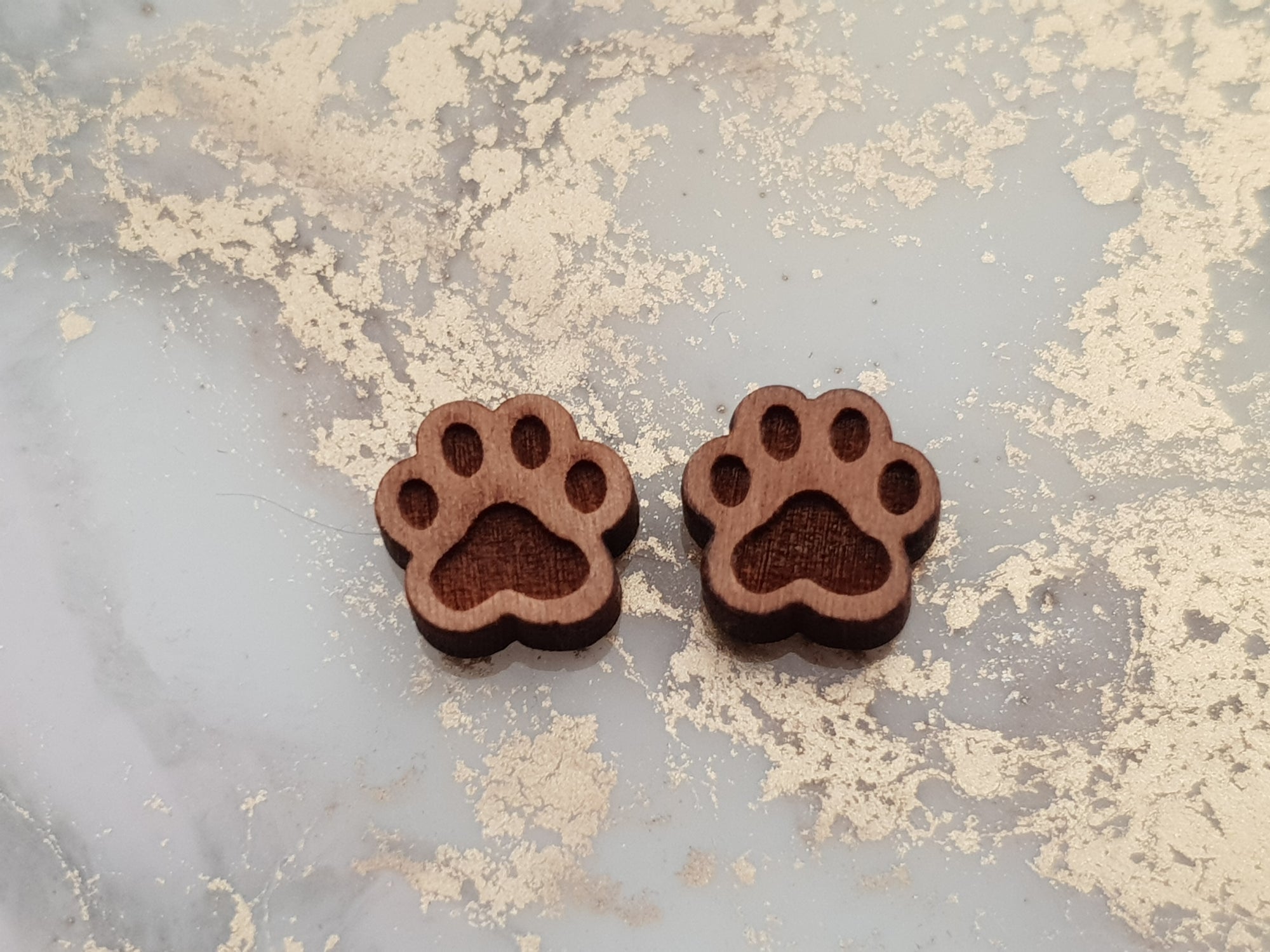 Puppy Paws Wooden Stud Earrings | Ella & Fern