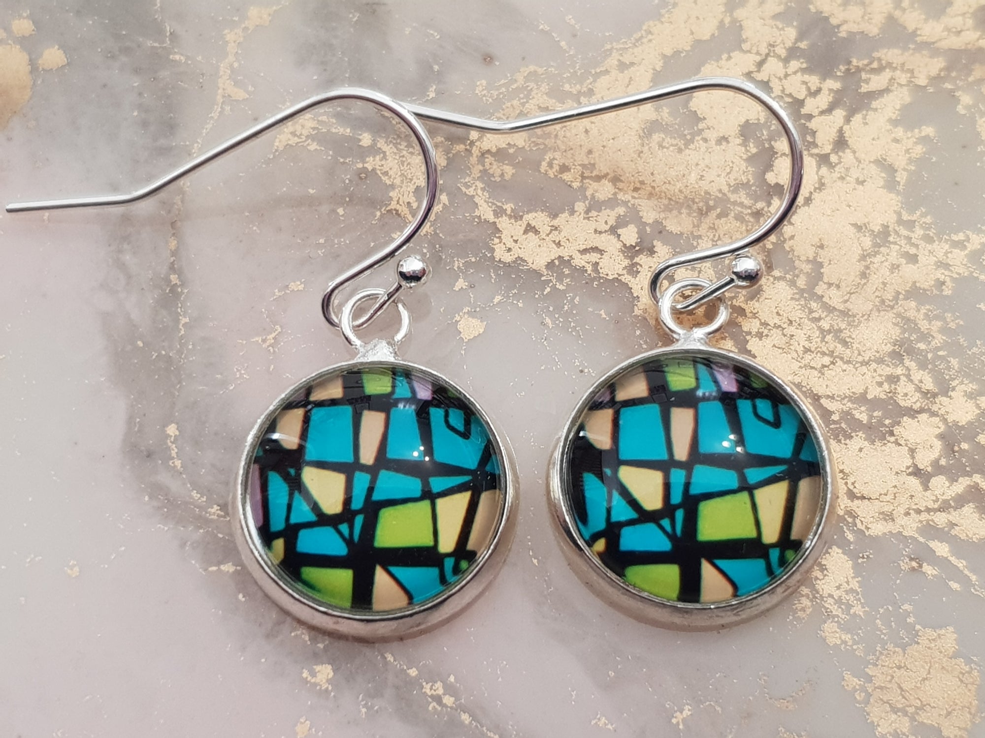 70s Mosaic Dangle Earrings | Ella & Fern