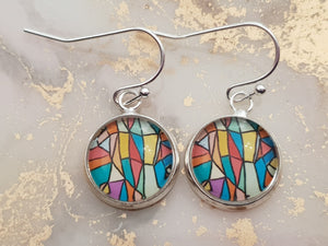 Mosaic Glass Dangle Earrings | Ella & Fern