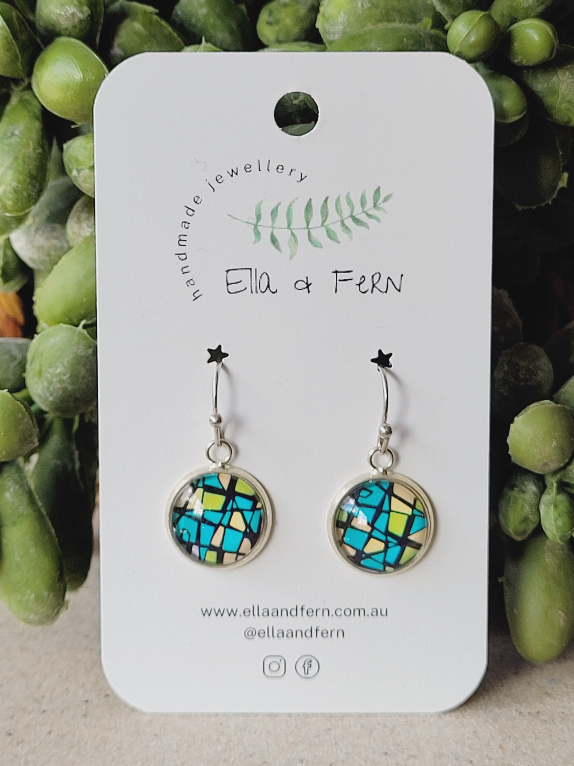 70s Mosaic Dangle Earrings | Ella & Fern