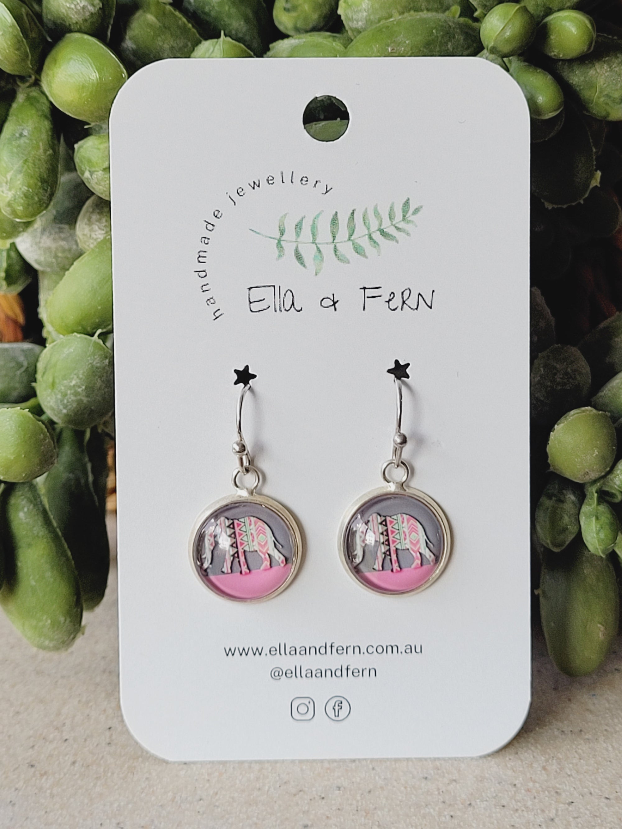 Indian Elephants Dangle Earrings | Ella & Fern
