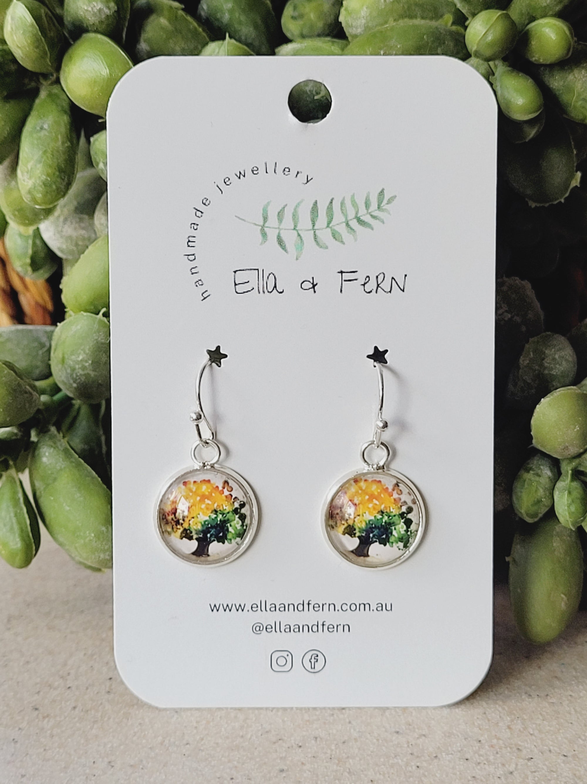 Oak in Autumn Tree Dangle Earrings | Ella & Fern