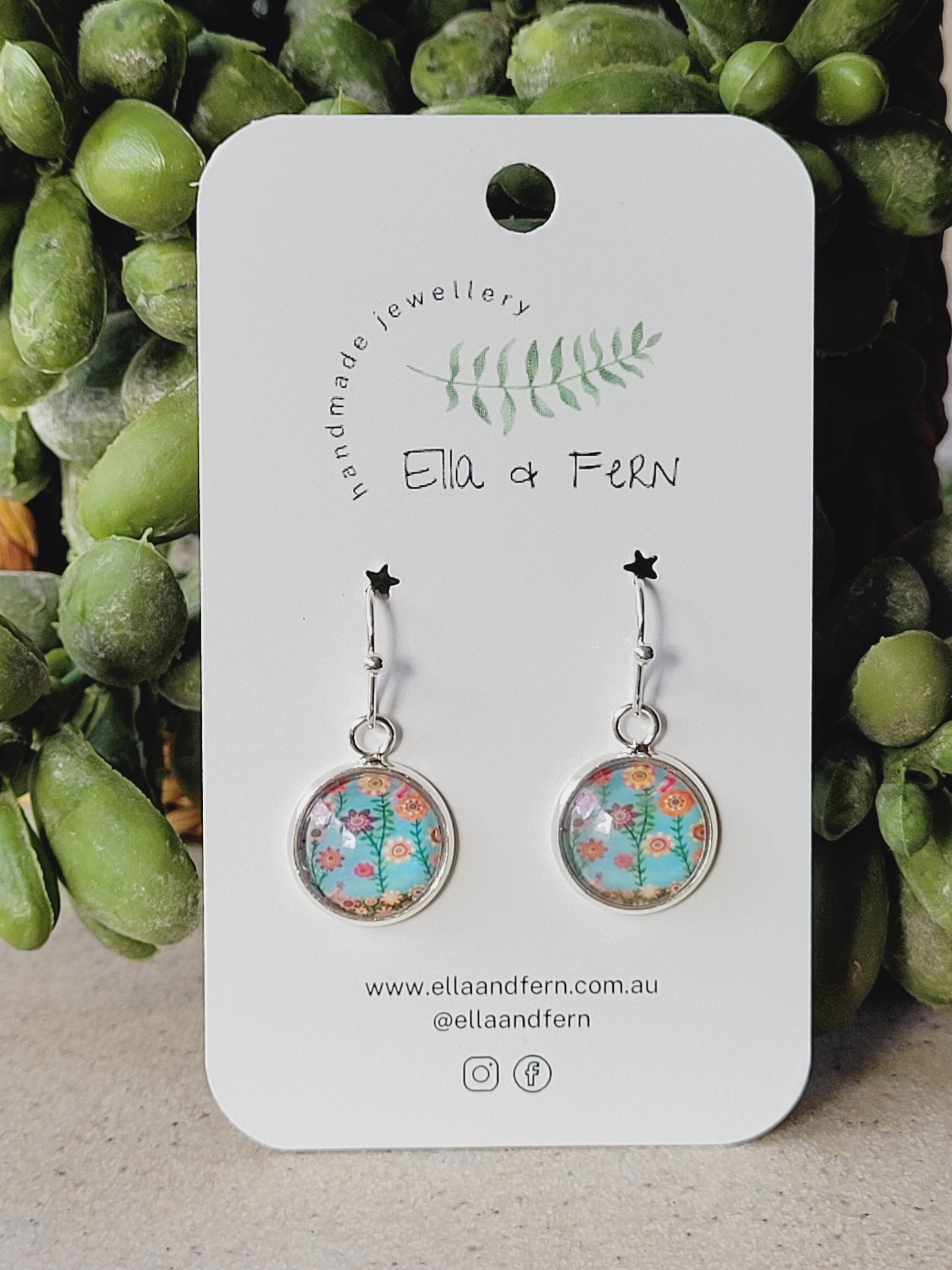 Pastel Flower Patch Dangle Earrings | Ella & Fern