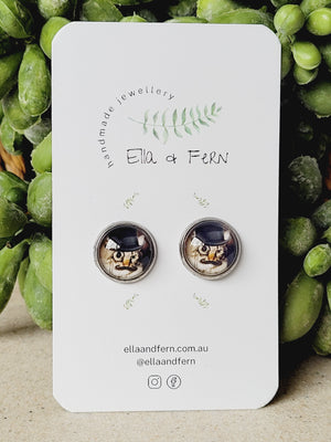 Mustache Cat Pop Stud Earrings | Ella & Fern