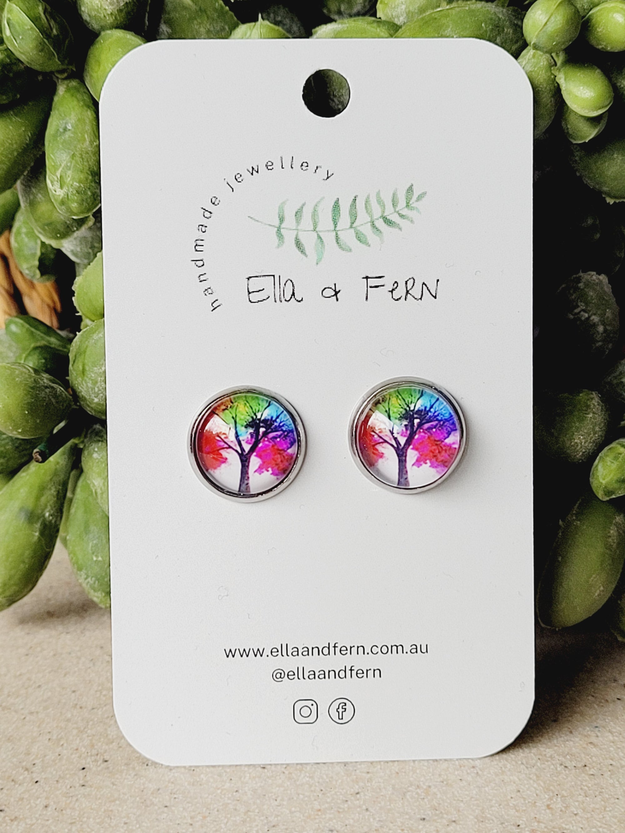 Bright Afternoon Tree Pop Stud Earrings | Ella & Fern