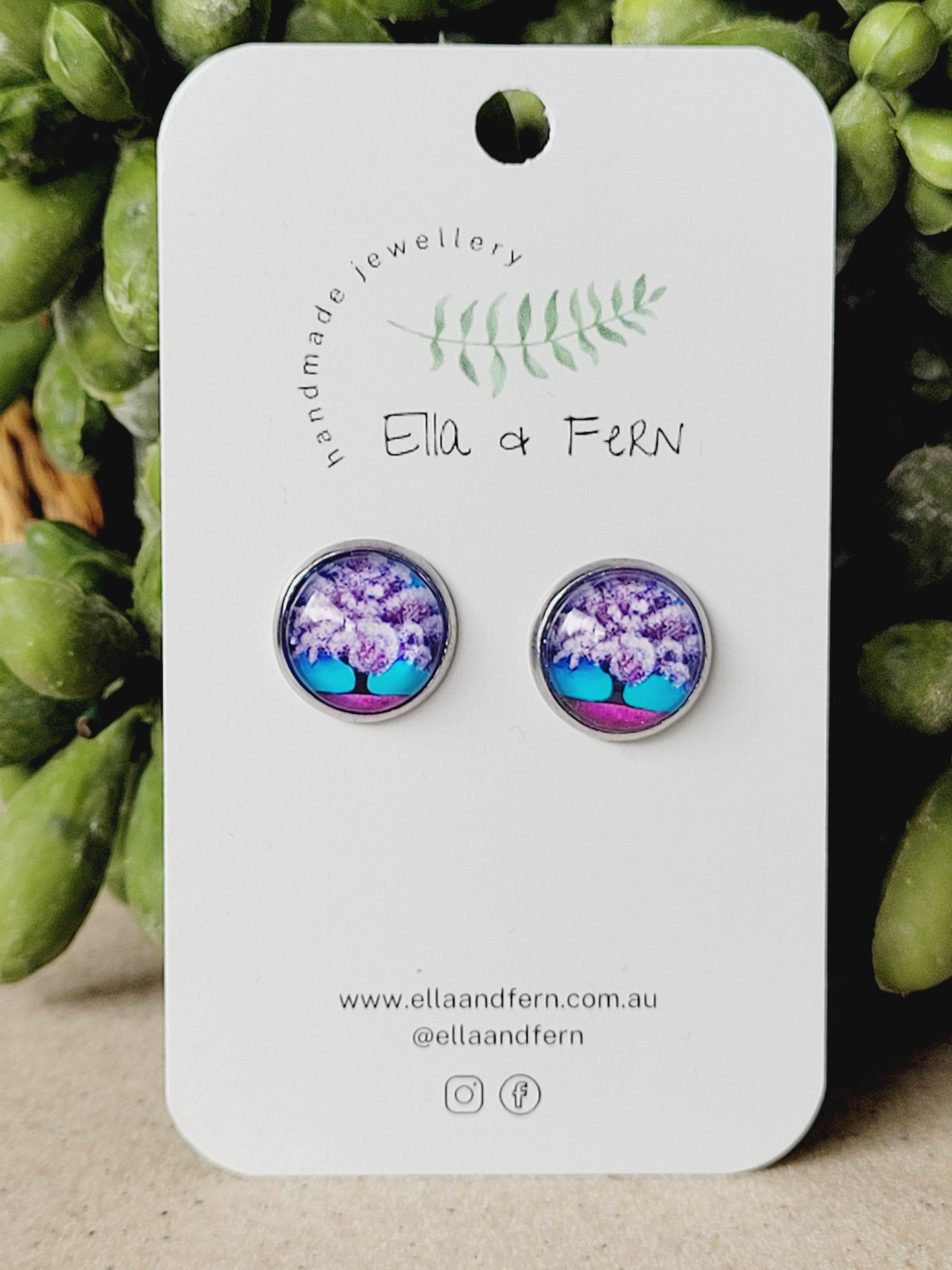 Lavender Trees Pop Stud Earrings | Ella & Fern