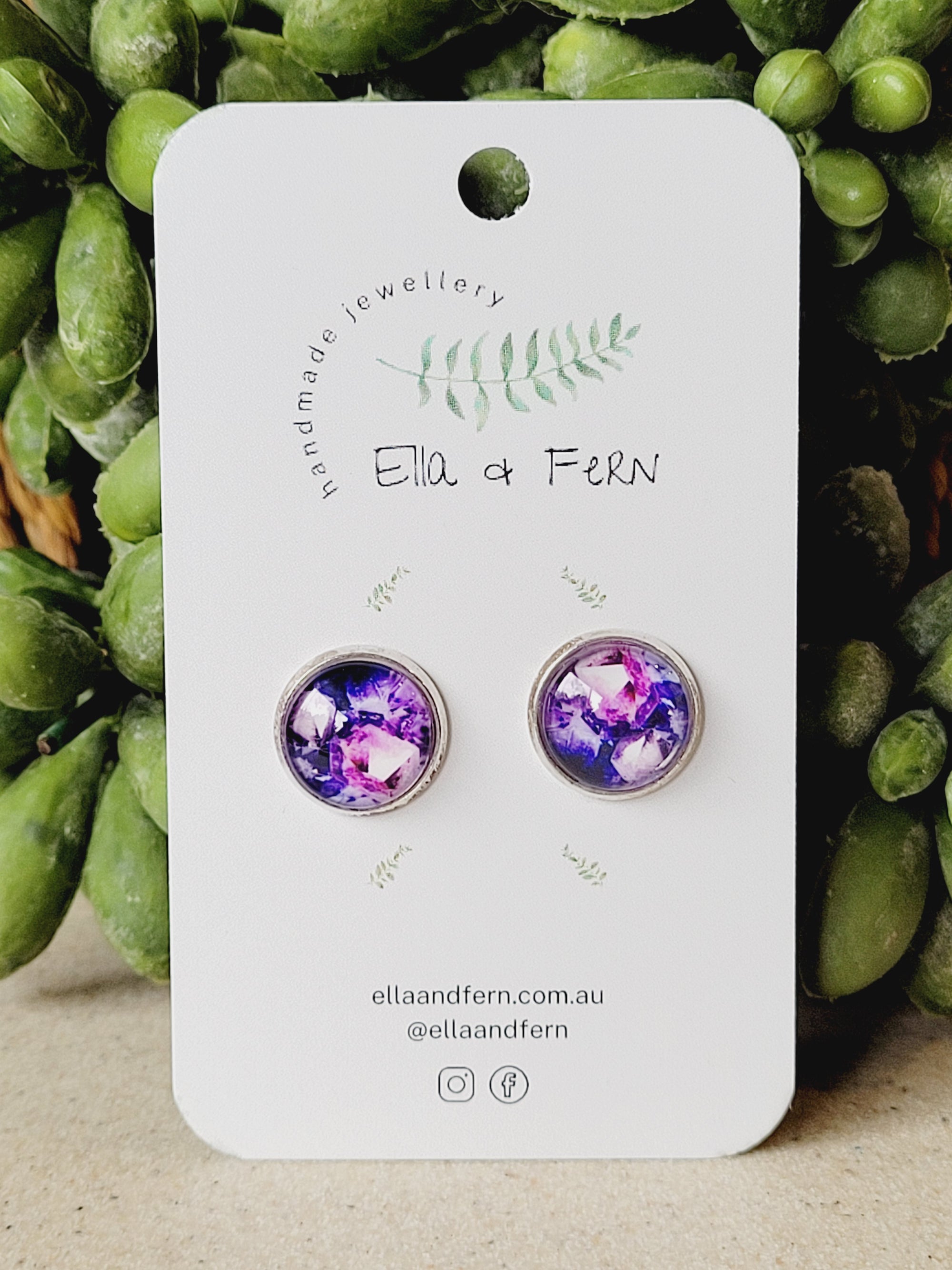 Purple Stellar Swirl Pop Stud Earrings | Ella & Fern
