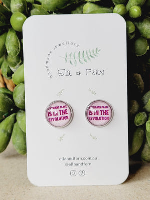 A Woman's Place is in the Revolution Stud Earrings | Ella & Fern
