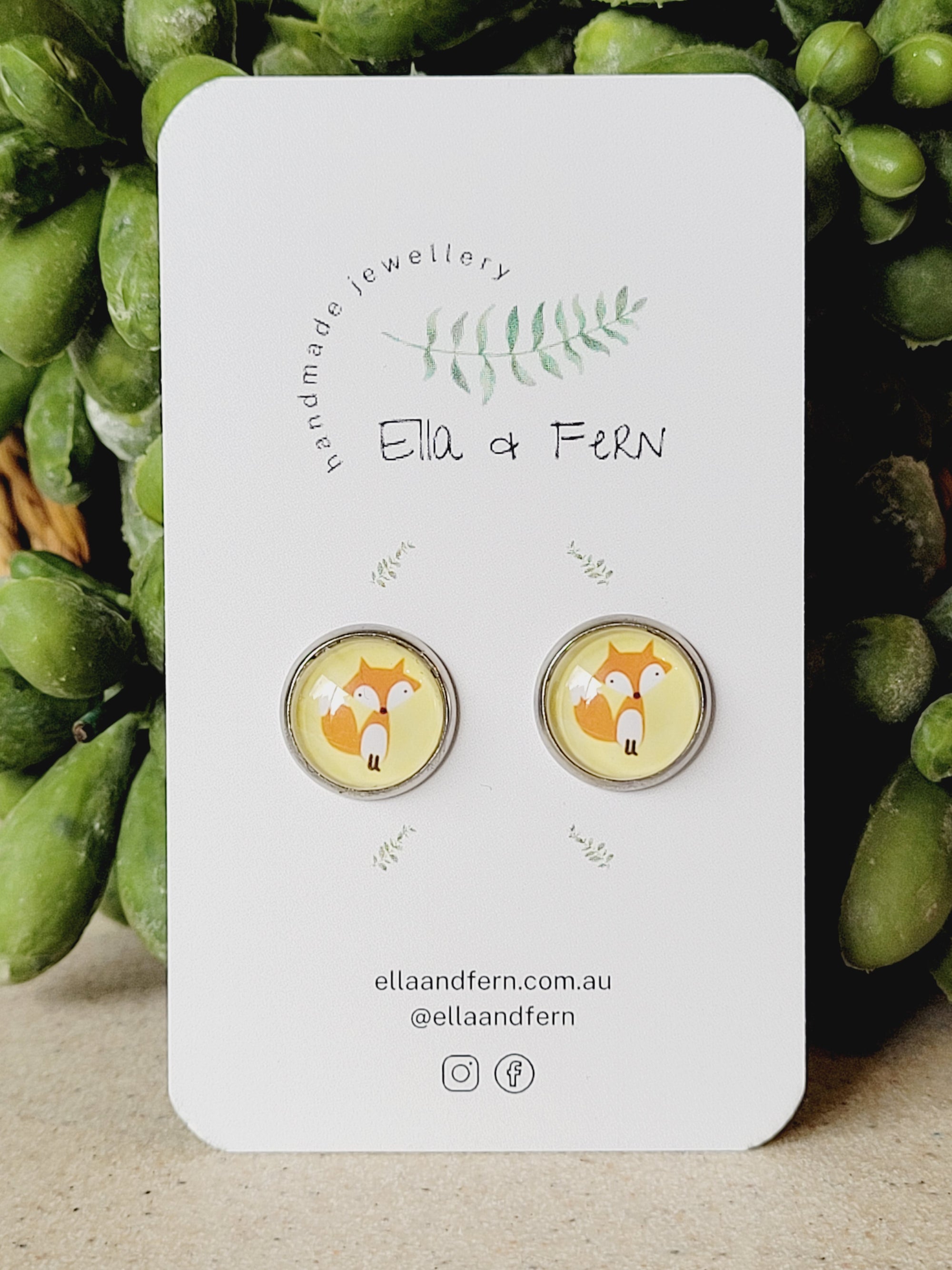 Foxy Yellow Pop Stud Earrings | Ella & Fern