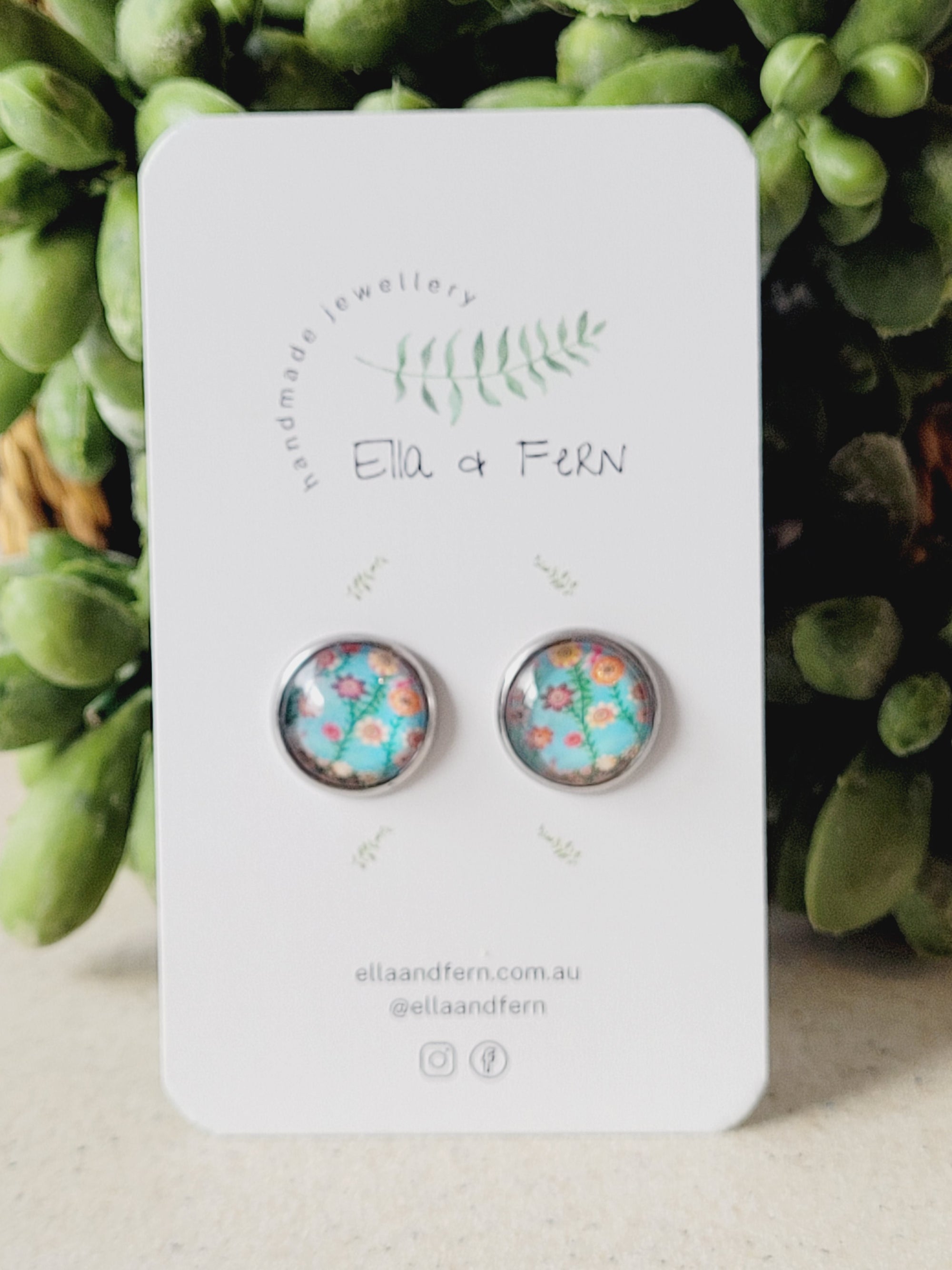 Pastel Flower Patch Pop Stud Earrings | Ella & Fern