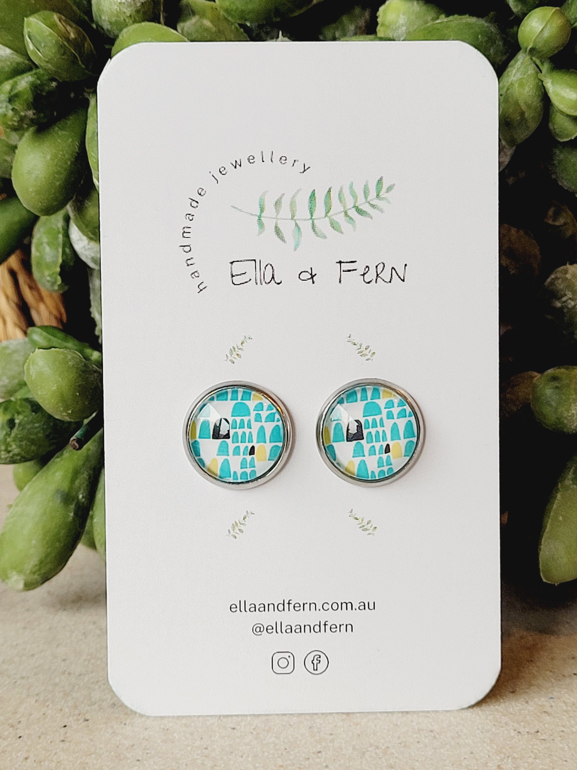 Blue Mounds Pop Stud Earrings | Ella & Fern