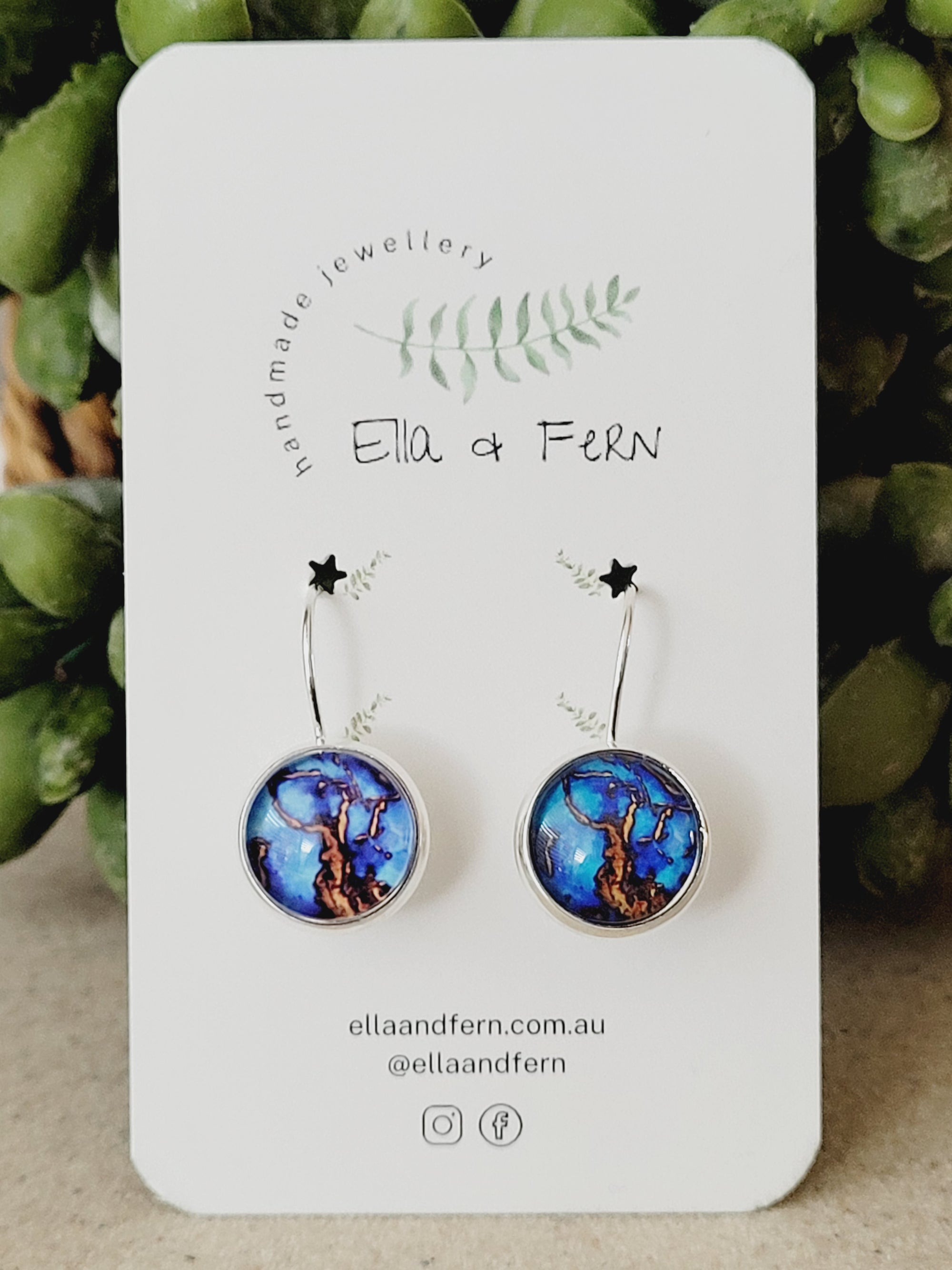 Opal Vein Lever Back Drop Earrings | Ella & Fern