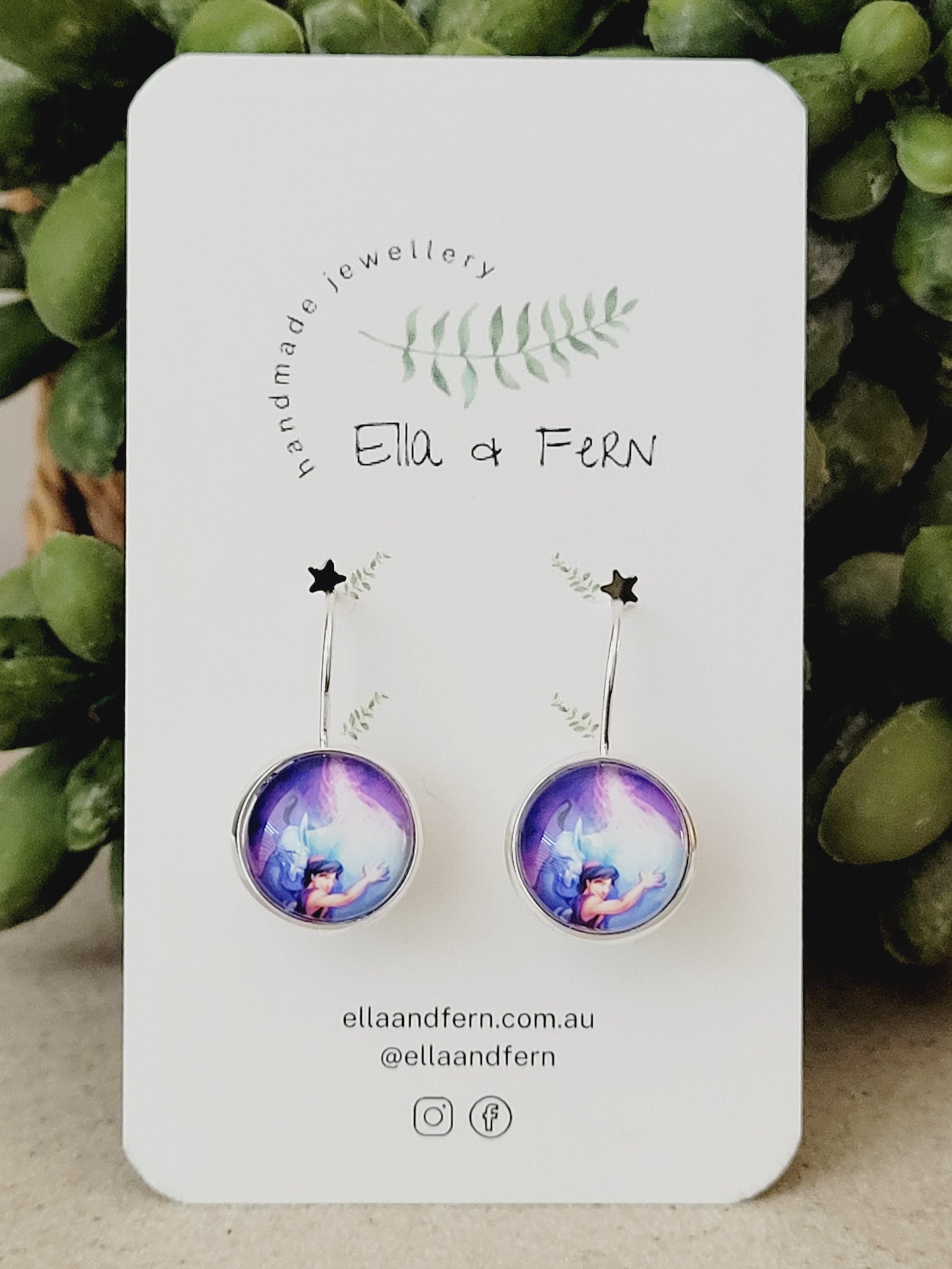 Aladdin & Genie Lever Back Drop Earrings | Ella & Fern