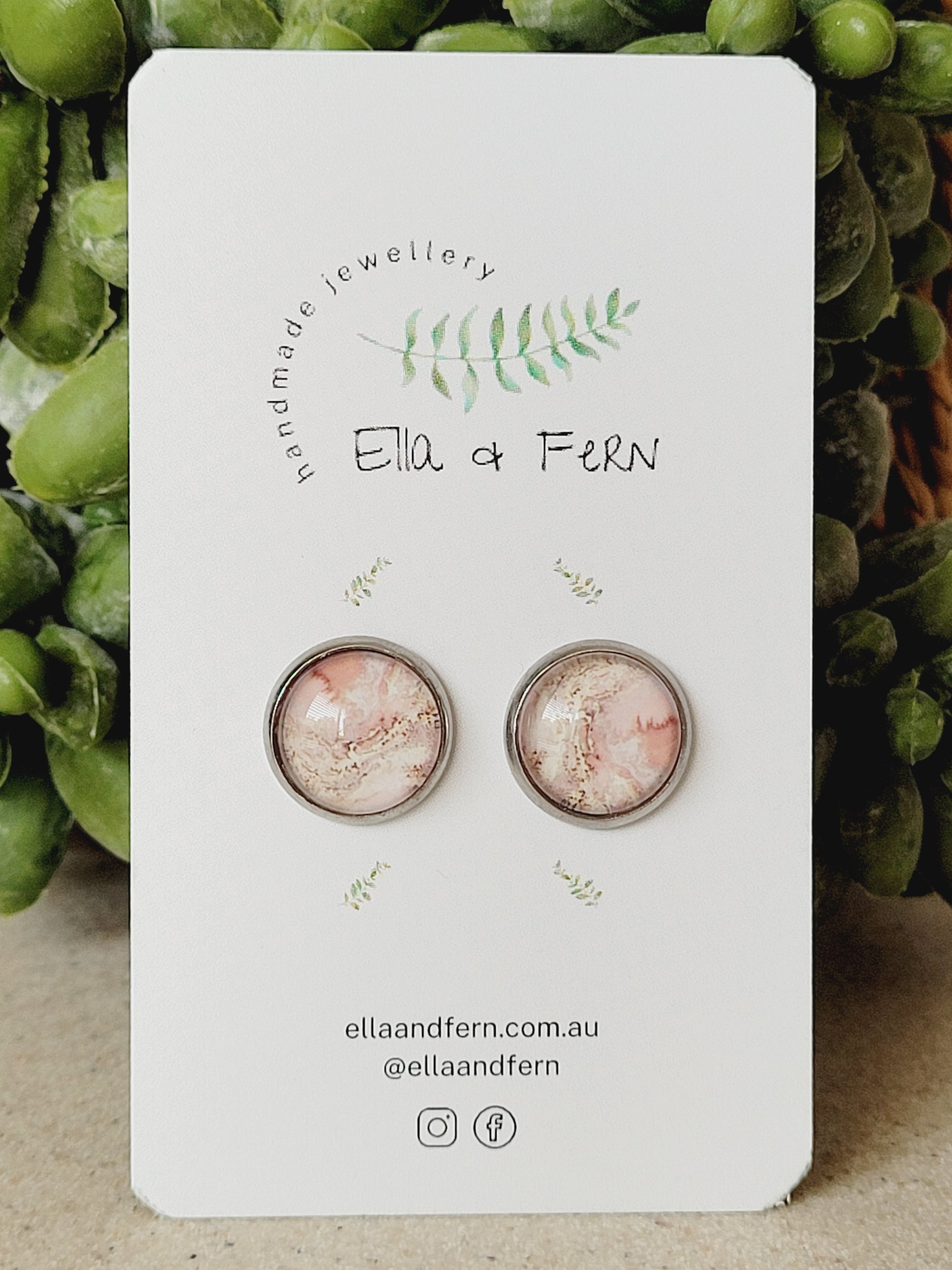 Apricot Marble Pop Stud Earrings | Ella & Fern
