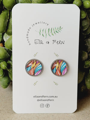 Bright Yarn Pop Stud Earrings | Ella & Fern