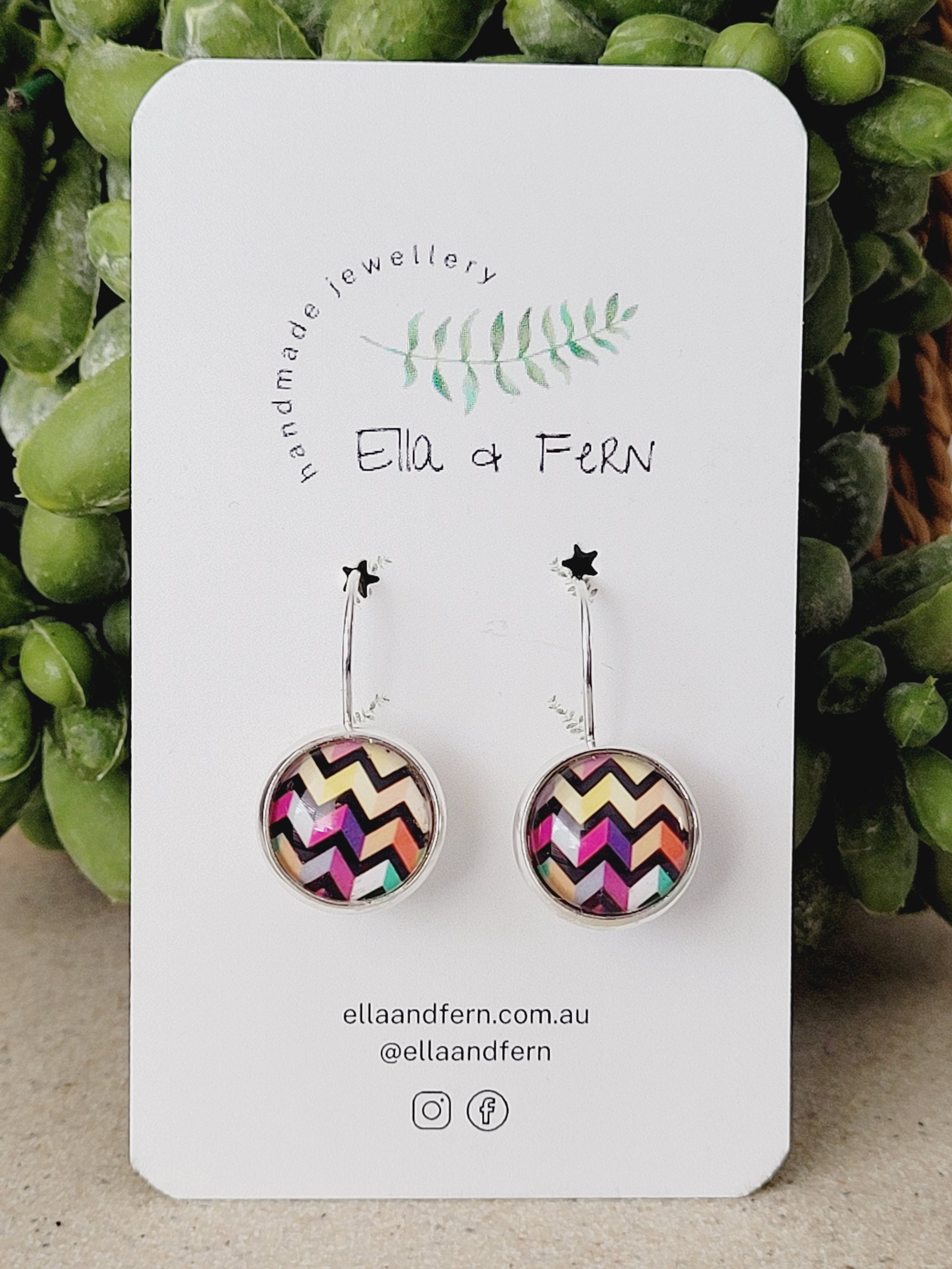 Zig Zag Lever Back Drop Earrings | Ella & Fern