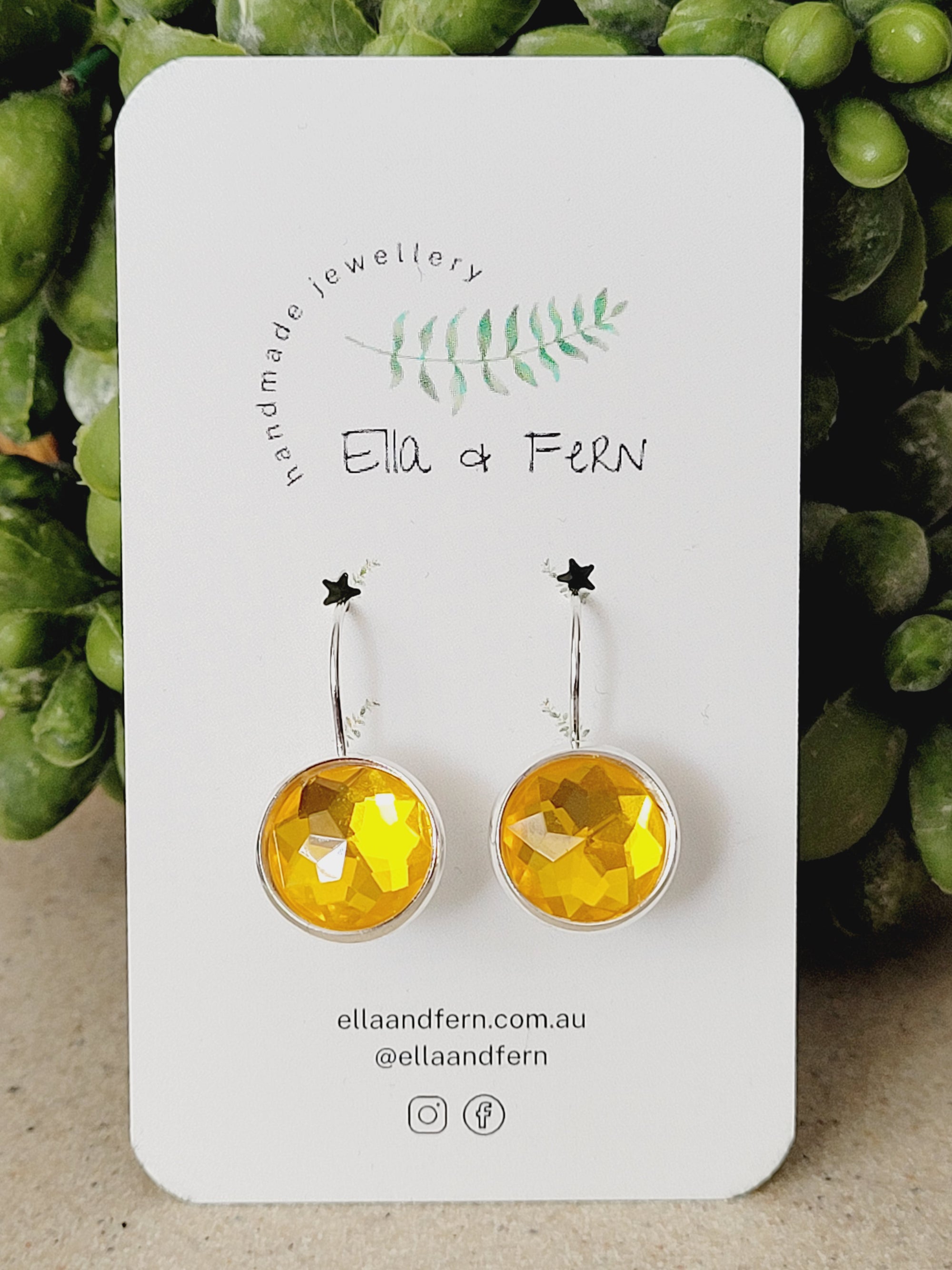Mirrored Sunflower Lever Back Drop Earrings | Ella & Fern