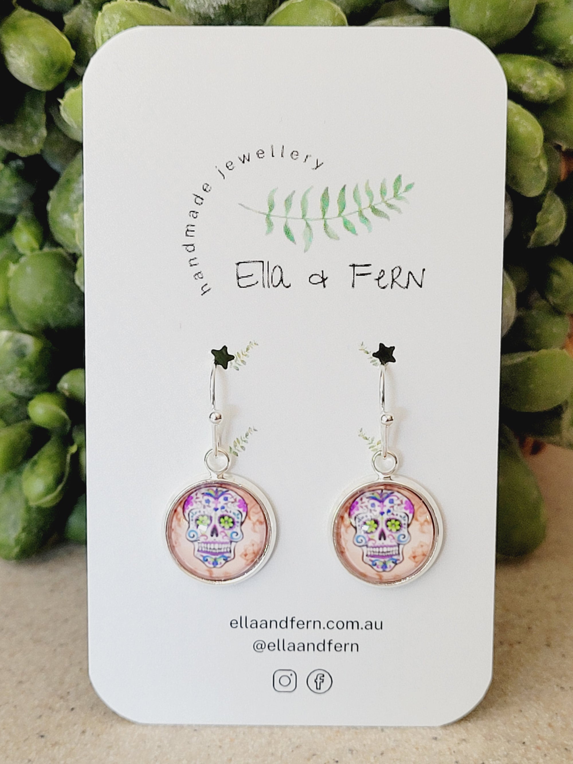 Pastel Skull Dangle Earrings | Ella & Fern
