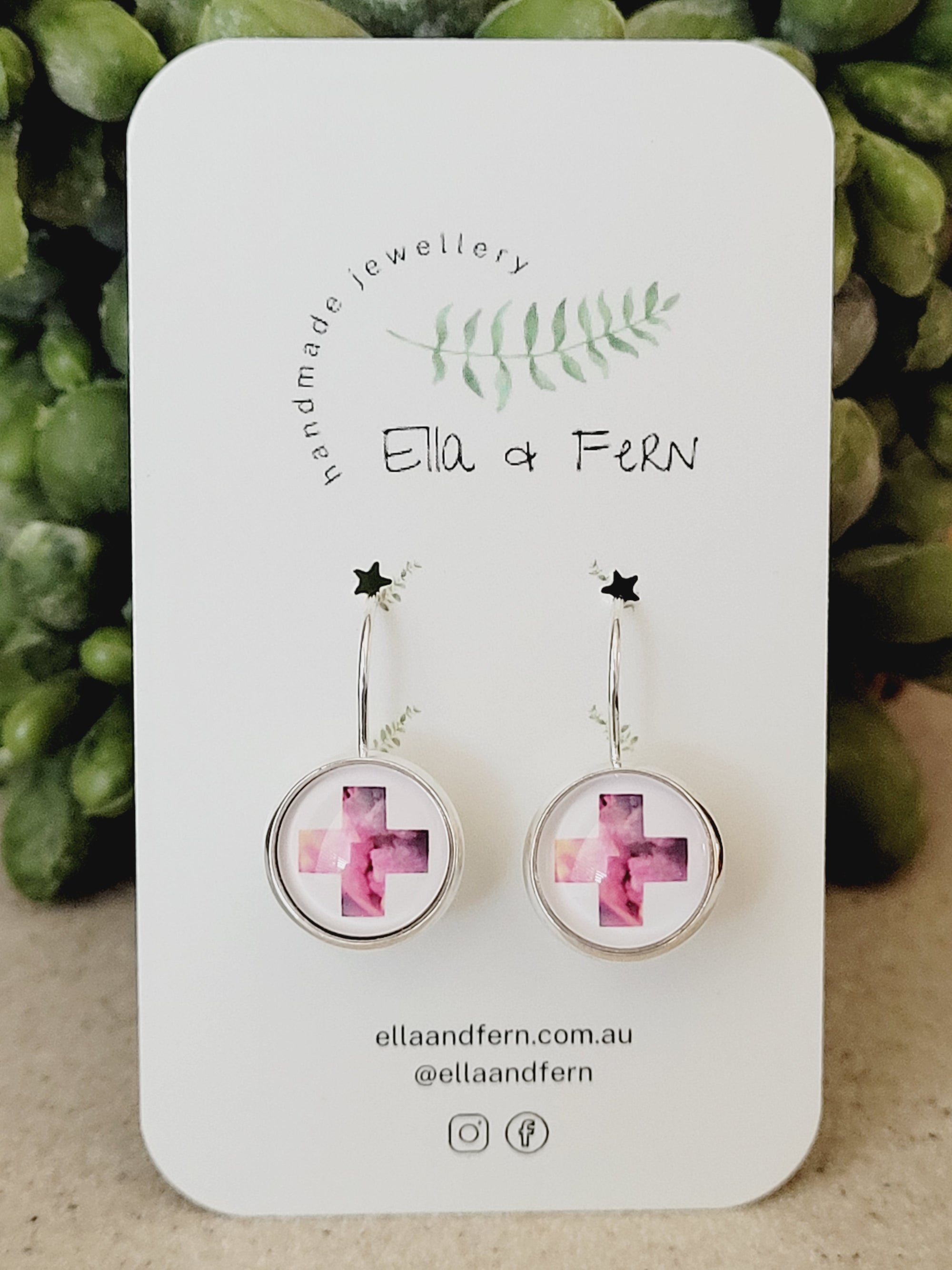 Cross Lever Back Earrings | Ella & Fern