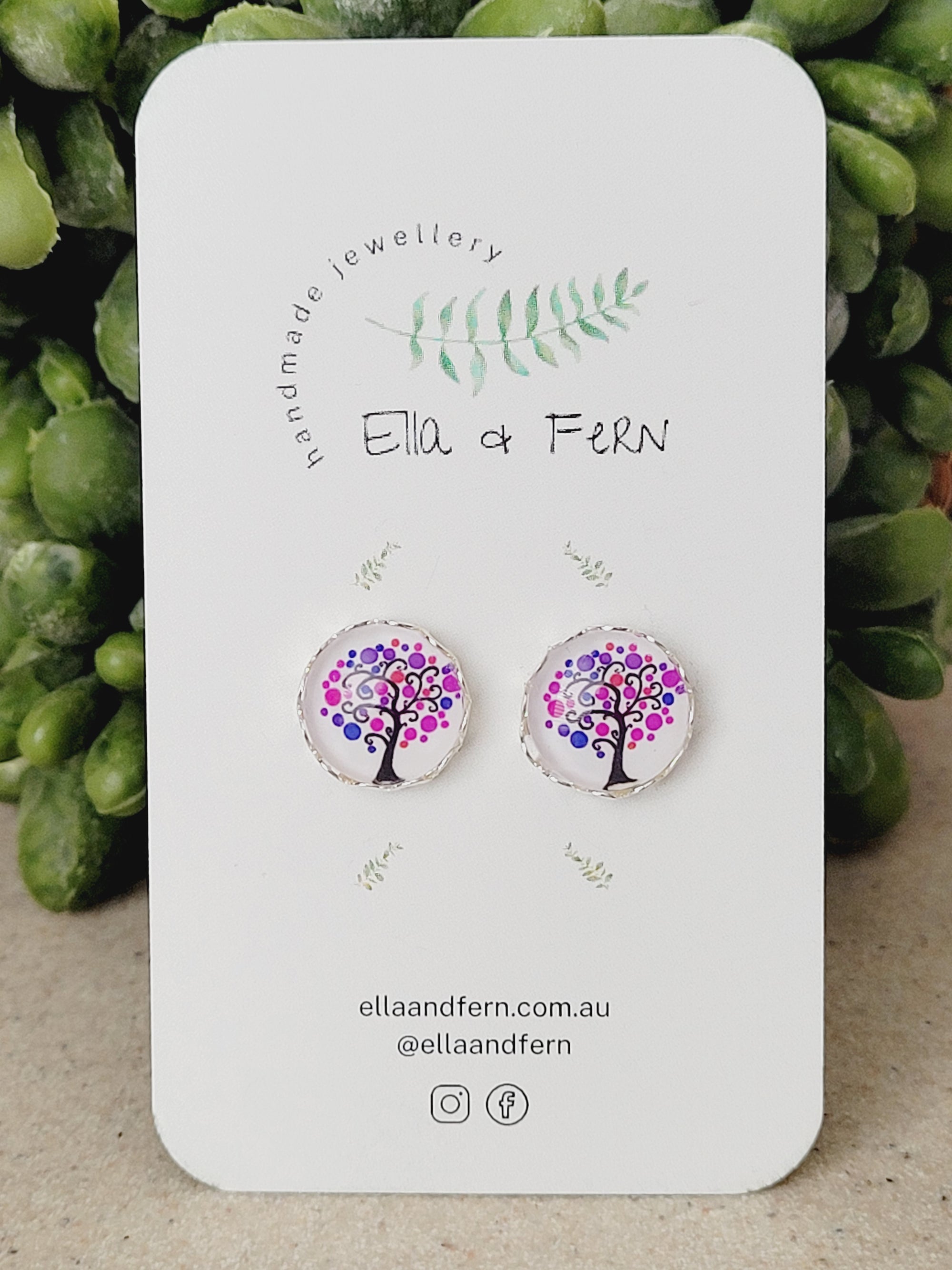 Bright Tree Lace Pop Stud Earrings | Ella & Fern