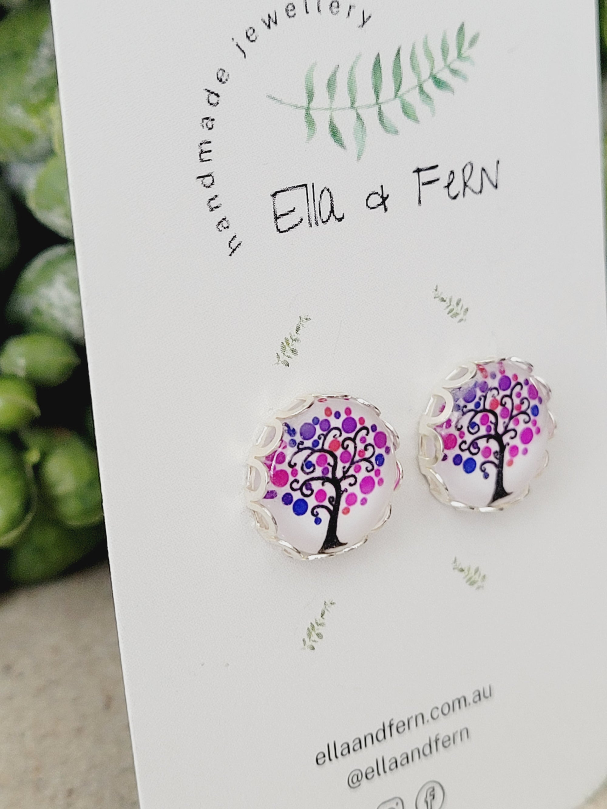Bright Tree Lace Pop Stud Earrings | Ella & Fern