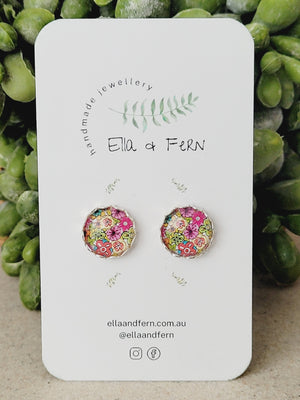 Flowers in Pastels Lace Pop Stud Earrings | Ella & Fern