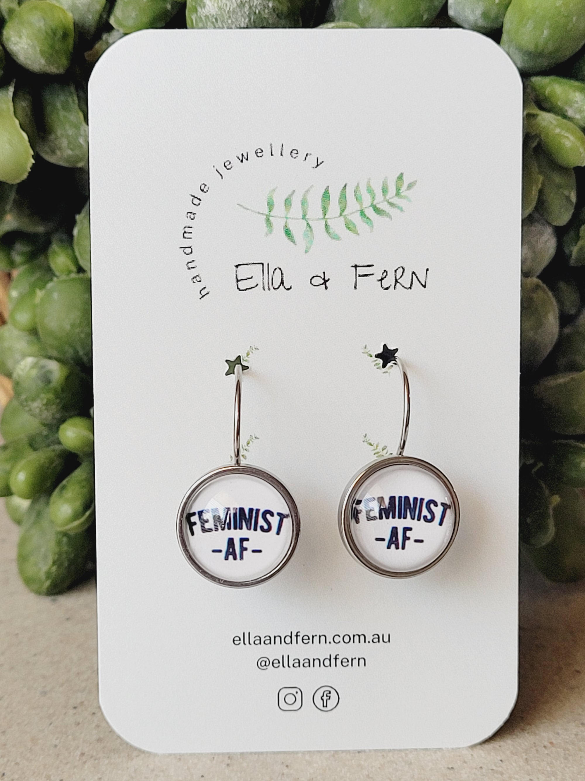 Feminist AF Lever Back Earrings | Ella & Fern