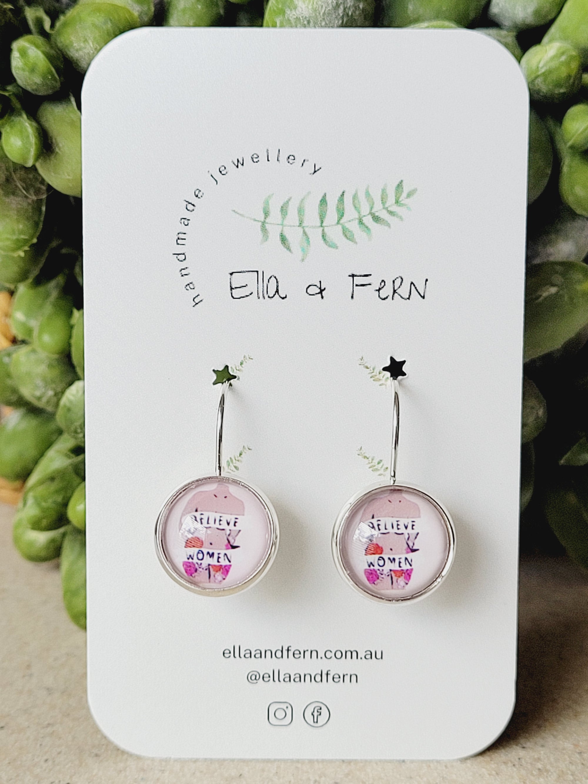 Believe Women Lever Back Earrings | Ella & Fern