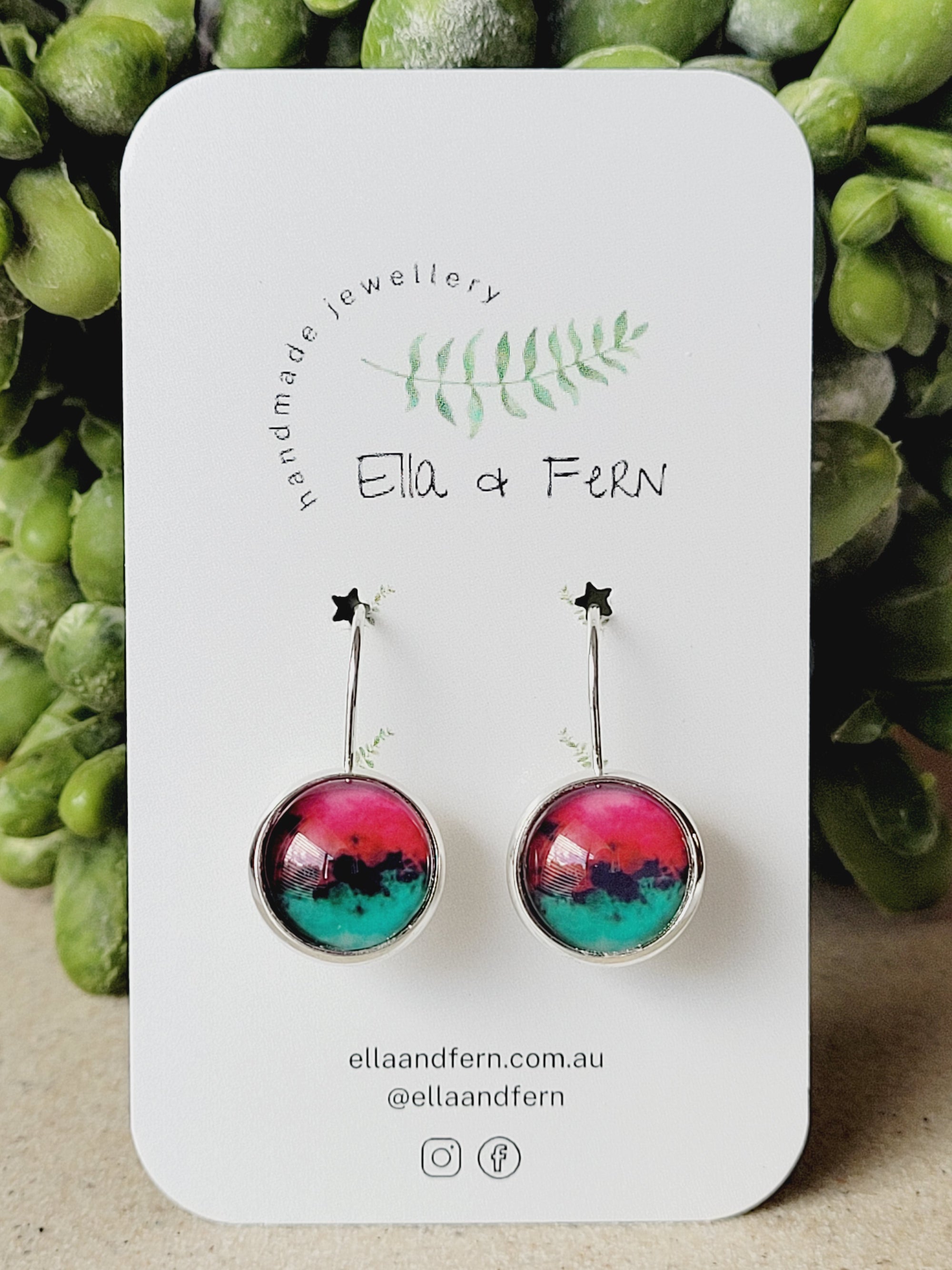 Oceans of Red Lever Back Earrings | Ella & Fern