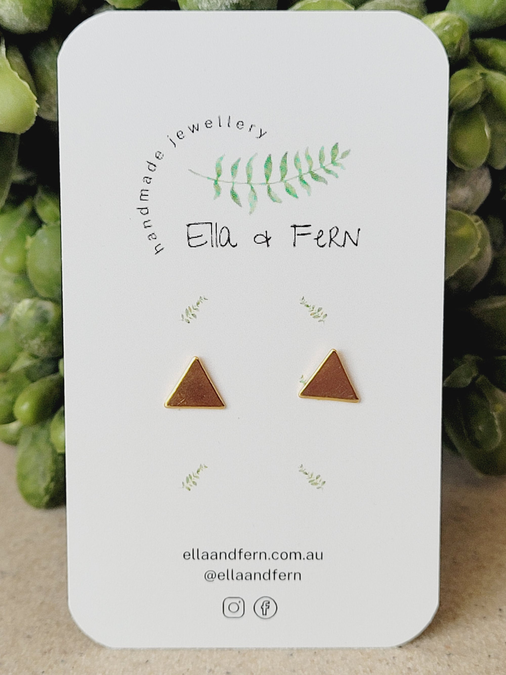 Triangle Metal Stud Earrings | Ella & Fern