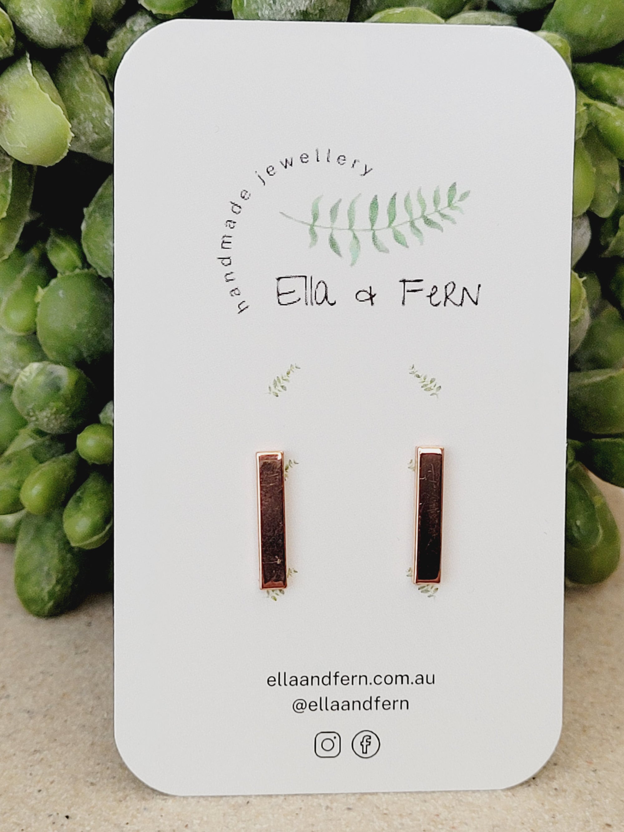 Rose Gold Line Metal Earrings | Ella & Fern