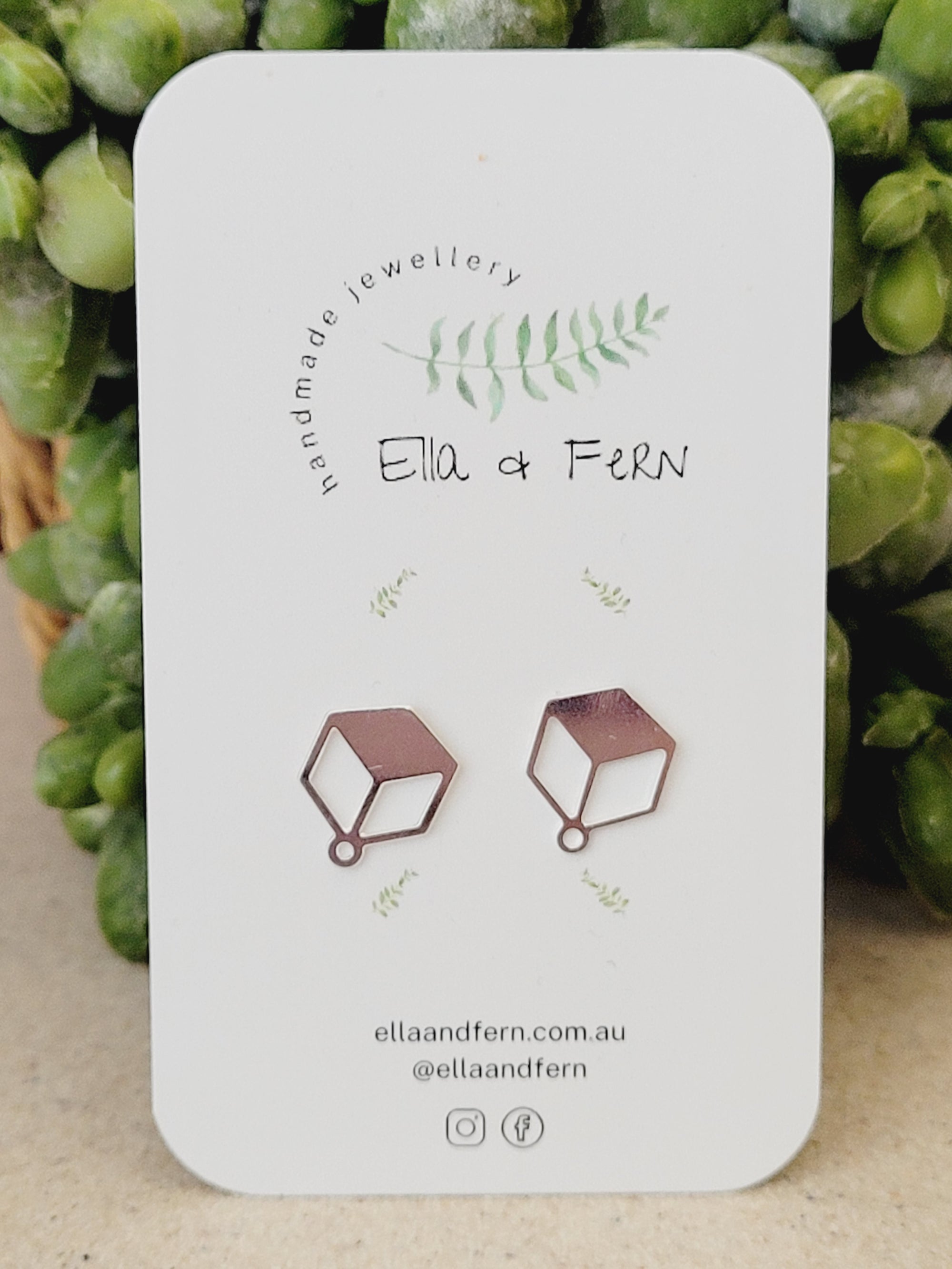 Cube Metal Earrings | Ella & Fern