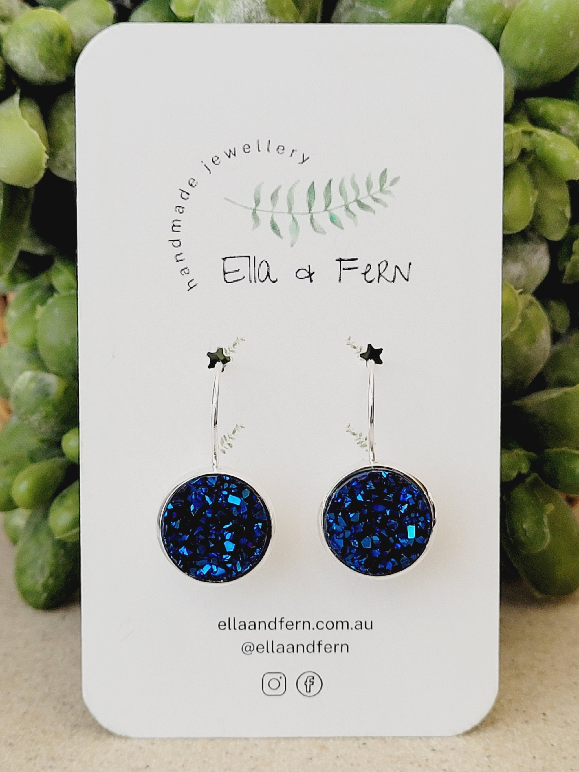 Baby Ocean Blue Lever Back Earrings | Ella & Fern