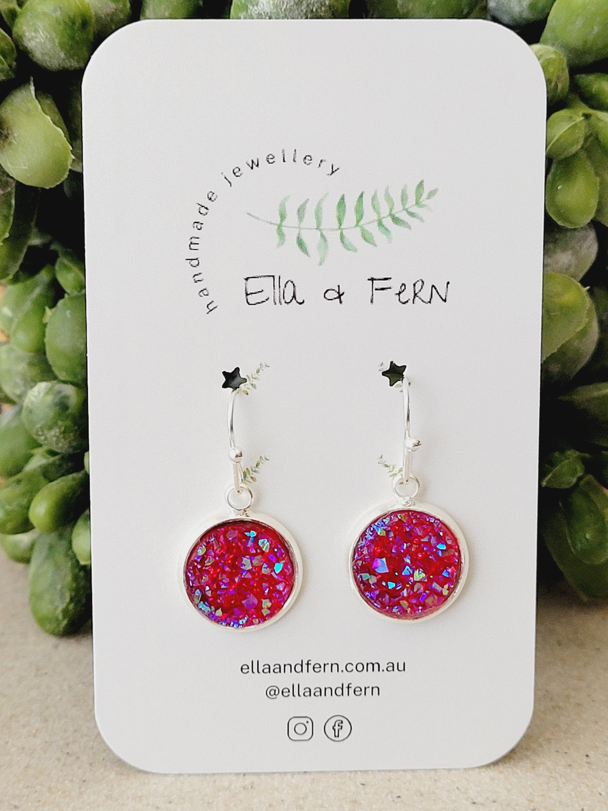 Peachy Cool Faux Druzy Dangle Earrings | Ella & Fern