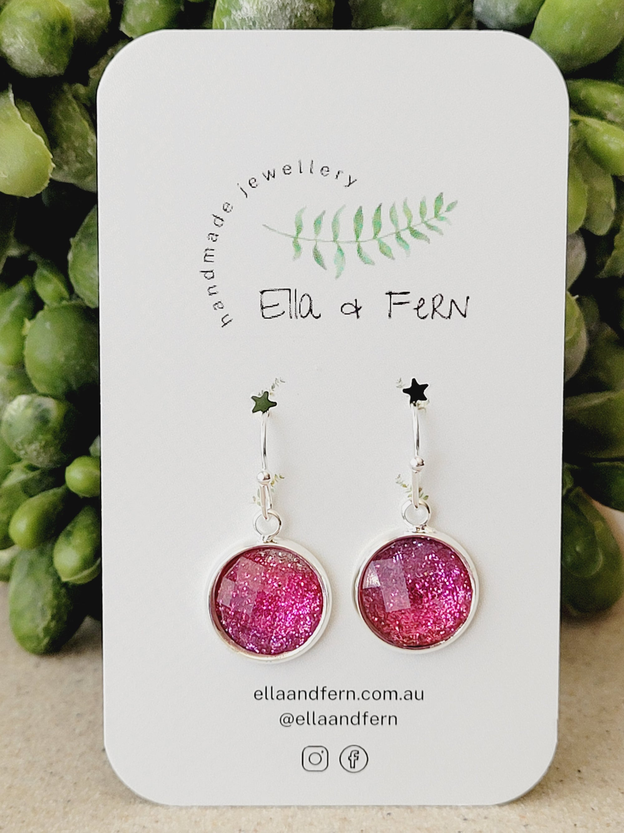Pink & Purple Pop Glitter Resin Dangle Earrings | Ella & Fern
