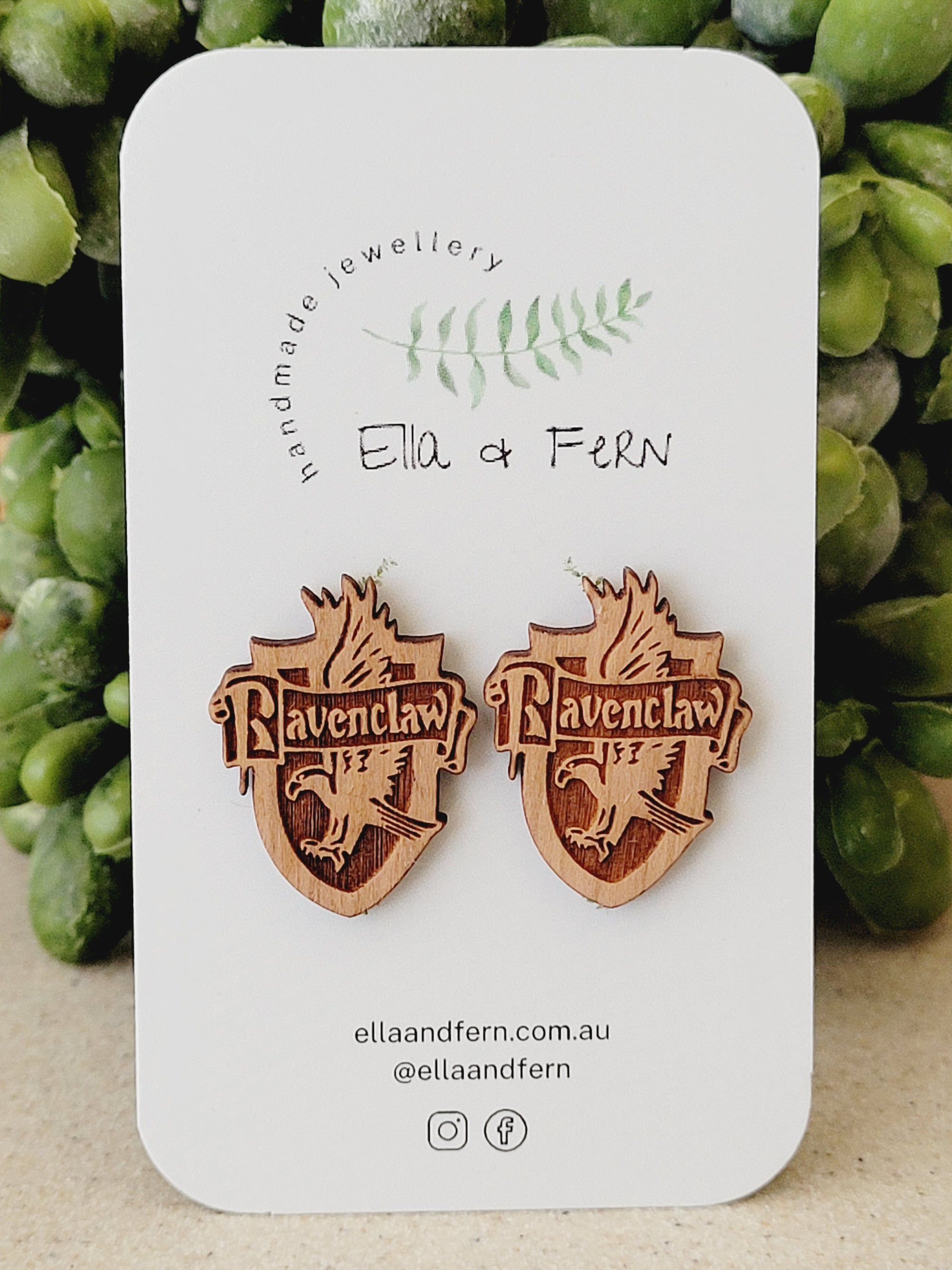 Ravenclaw House Wooden Stud Earrings | Ella & Fern