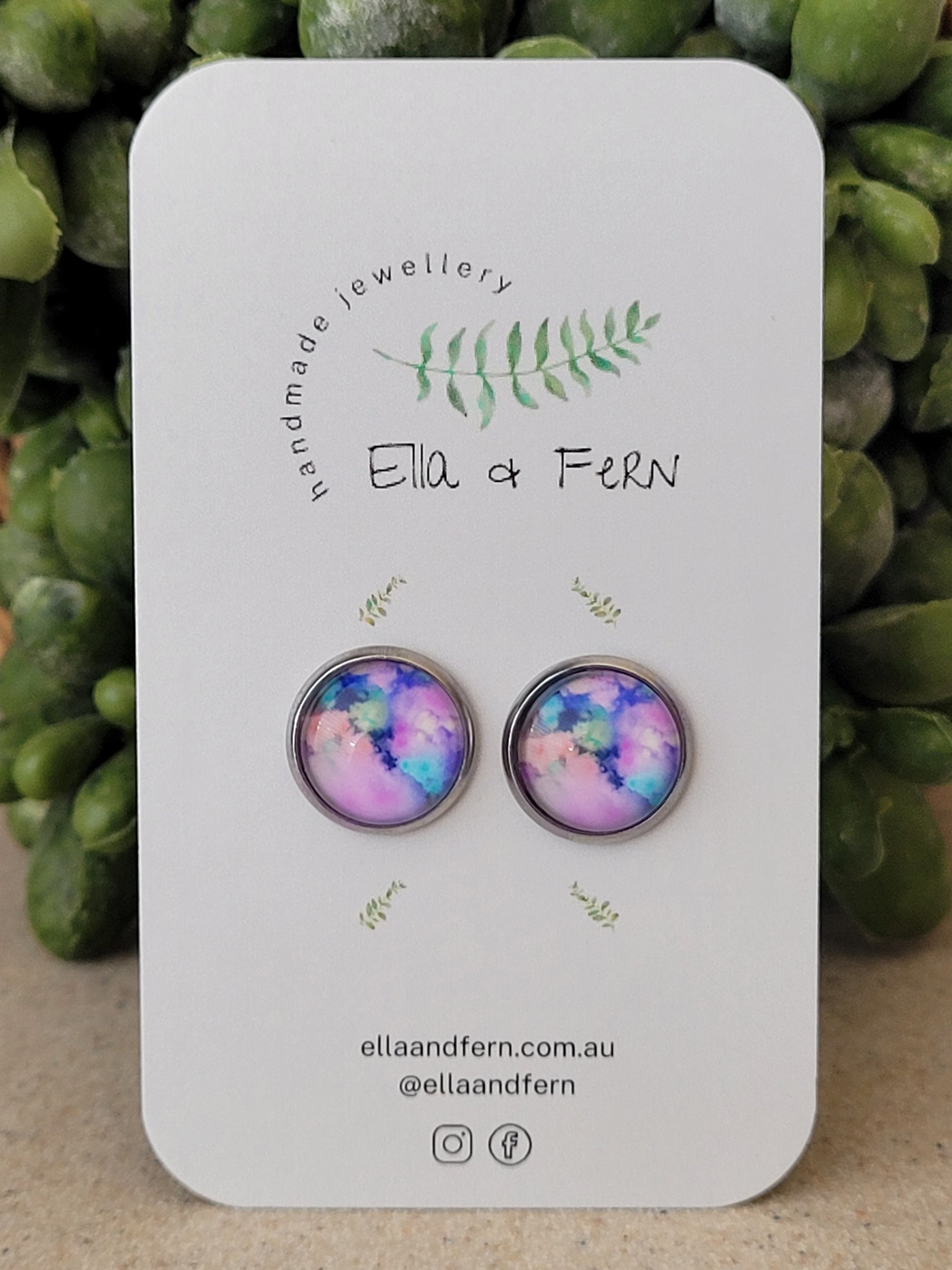 Violet Sunset Pop Stud Earrings | Ella & Fern