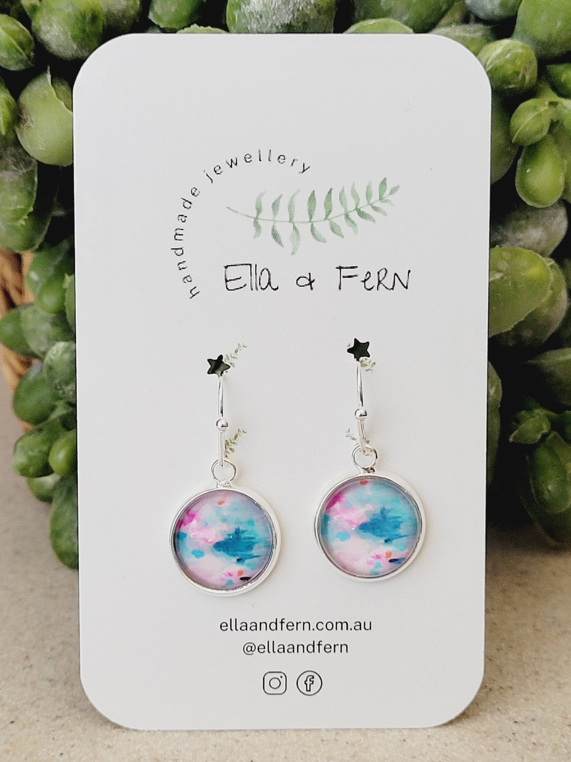 Teal Sunset Dangle Earrings | Ella & Fern