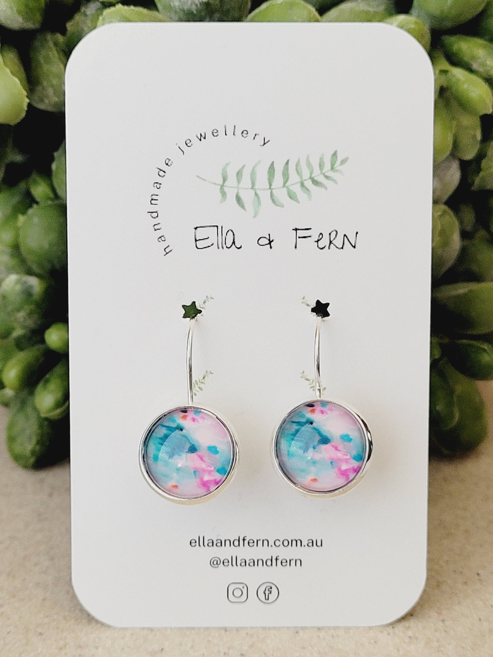 Teal Sunset Lever Back Earrings | Ella & Fern